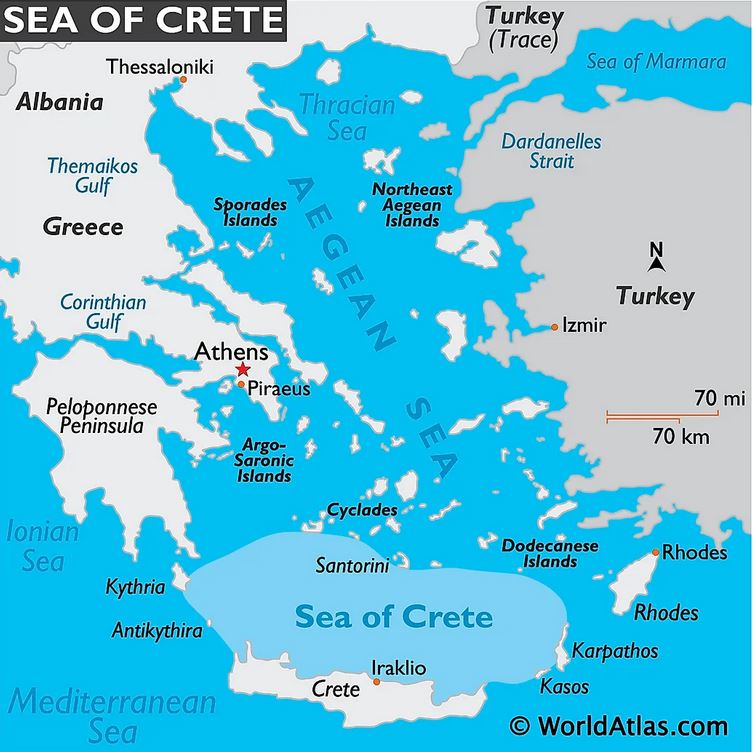 Mapa sa morima oko Krita